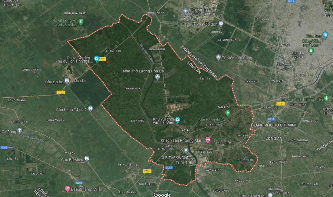 Bản đồ vệ tinh huyện Bến Lức - Long An