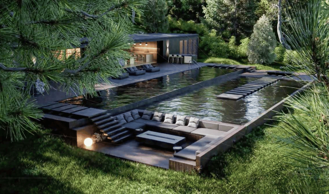 Biệt thự bể bơi tắm khoáng sang trọng đạt chuẩn "retreat"