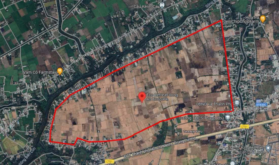 Bản đồ vệ tinh dự án Eco Retreat Long An