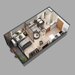 Căn hộ 3 phòng ngủ tại dự án được thiết kế vô cùng tiện nghi 